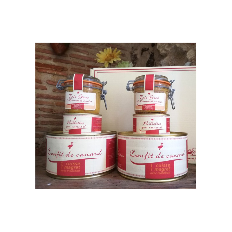 Coffret Foie Gras IGP Entier en Bocal 130 g : Coffret Cadeau Cubique 